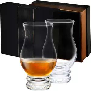 프레젠테이션 보관 선물 상자가 포함된 위스키 잔 2개 세트 8온스 올드 패션 드링크 클리어 바 샷 스카치