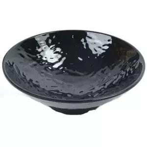 [셀러에이드]면기 대접 그릇 검정 멜라민라면 우동 식사용기 27.8cm