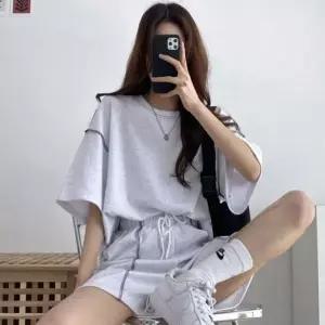 [셀러에이드]여성 여름 반바지 면 트레이닝복 데일리 반팔 상하의 룩