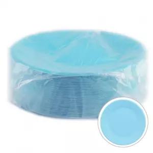 칼라종이접시 100개입 하늘 일회용