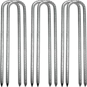 그라운드 스테이크 텐트 못 앵커 가든 스테이플 스틸 아연 도금 페그 캠핑 텐트용 헤비 듀티 U 조경 핀