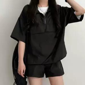 [셀러에이드]여성 러닝 조깅 헬스 반팔 아노락 바람막이 집업 반집업 맨투맨