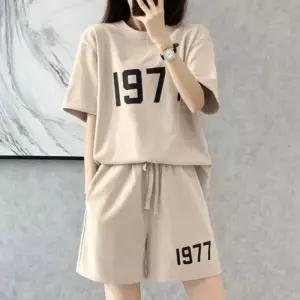 여성 여름 반팔 반바지 트레이닝 상하 베이지 셋업 츄리닝 홈웨어