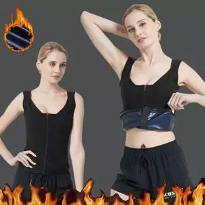 [셀러에이드]여성 지퍼형 땀복 나시 집업 헬스 사우나 조끼 홈트레이닝 땀배출