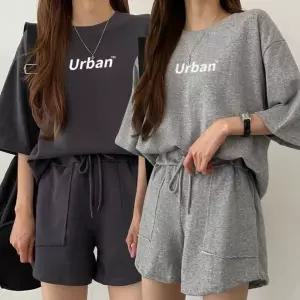 [셀러에이드]여성 반팔 반바지 트레이닝 셋업 투피스 홈웨어 운동복 루즈핏