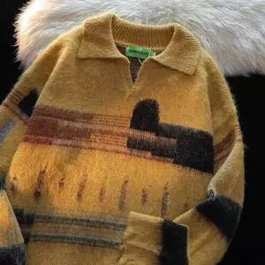 원더우면 니트 남자 가을 빈티지 캐주얼 남녀 터틀넥 붐 풀오버 OPH3