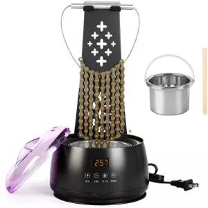 Datdifen 자전거 체인 왁스 용융 시스템(19온스) 청소기 및 냉각 랙 포함. 빠른 전문 청소 왁싱 도구를