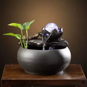 소형 실내 분수대 청록색 탁상용 사무실 시냇물 가정용 폭포 장식