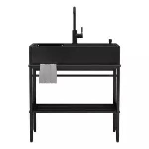 블랙 간이 싱크대 사무실 세면대 소형 미니 탕비실 원룸