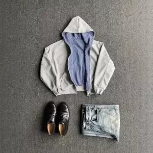 호크아이 남사친 상의 로얄블루 양면으로 긴팔 카디건 간절기 집업 체크 데일리룩 올가을 KUK3