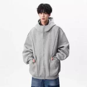 호크아이 남성 그레이 가을 후드 카디건 빅사이즈 데일리룩 집업 간절기 맨투맨 KUK3