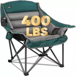 노스로드 오버사이즈 XL 패딩 캠핑 의자(휴대폰 홀더 포함) 대형 캠프 라운지 의자 접이식 잔디 의자(컵