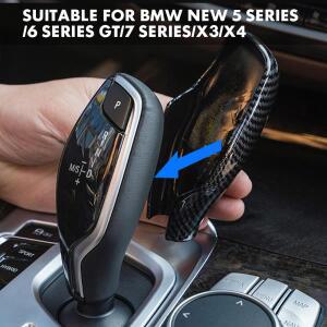 카본 ABS 자동차 속도 기어 시프트 노브 헤드 커버 트림 BMW 5 6 7 시리즈 GT G32 G30 G11 G12 X3 X4 G01 G
