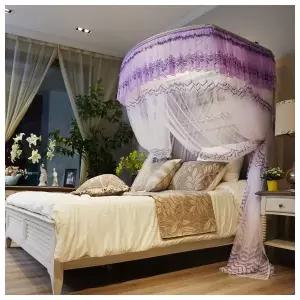 [리빙피스] 데이스윗 캐노피 침대 모기장(120x200cm) (퍼플)