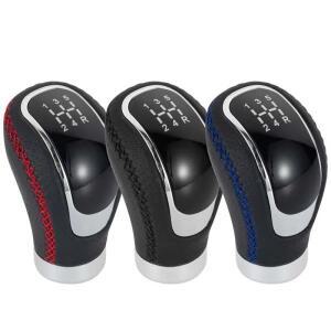 범용 5/6 속도 기어 시프트 노브 시프터 레버 핸들 모든 수동 자동차 모델 용 스틱 가죽 액세서리 수정