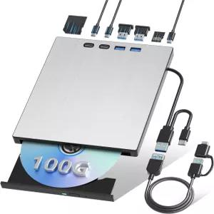 노트북 블루레이 버너 외장 드라이브 PC USB 3.0 Type-C 지원 100GB BD 디스크 휴대용 블러레이 DVD