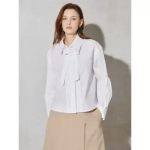 [롯데백화점]더아이잗컬렉션 메종 플리츠 핀턱 타이 블라우스 CS5A0BL511