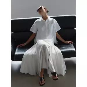 [롯데백화점]더아이잗컬렉션 모던 백 플리츠 레이어드 블라우스 CS5A0BL521