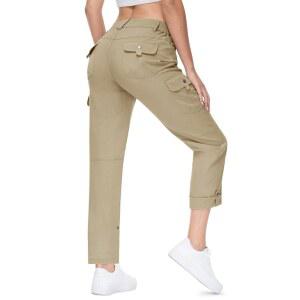 TBMPOY 여성 하이킹 바지 퀵 드라이 컨버터블 경량 롤업 카고 포켓 여행 필수품 방수 작업