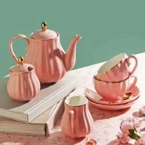 주전자냄비 주전자냄비 핑크 티팟 골드 케틀팟 보리찻잔