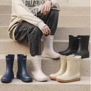 남성용 심플 방수장화 3컬러 낚시 세차 작업용 레인부츠 긴 기장 방수 신발 장마대비