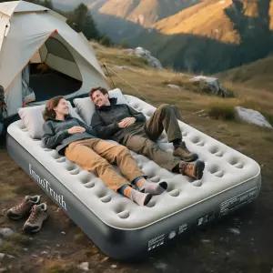 펌프가 내장된 이노트루스 퀸 캠핑 에어 매트리스 가정 및 게스트용 인플레이블 블로우 패밀리 초이스