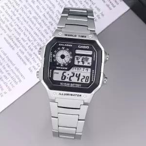 [카시오] AE-1200WHD-1A 군용 군인 전자 방수 스포츠 남자 메탈시계 d1