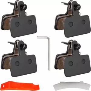 RUTU 4쌍의 메탈 프리미엄 전기 자전거 브레이크 패드 무소음 디스크 E 바이크 MT200 M355 M446 M315 M365