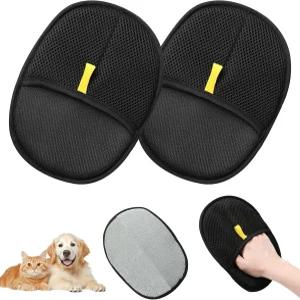 반려동물 털 제거 장갑 털을 위한 정전기 효율적인 그루밍 고양이 업그레이드된 동물 도구 소파 카펫 커튼