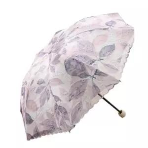( )고급형3단 퍼플 나뭇잎 양산 휴대용 우산 여름 암막 양우산 레이스우산 3단우산