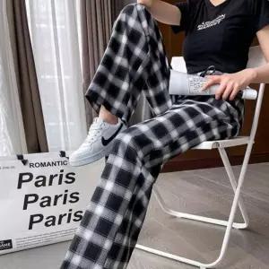 시원한 여름 여성 바지 아이스 홈웨어 와이드 할머니 와이드바지 엄마바지