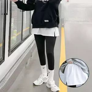 이너 밴딩 스커트 페이크 레깅스 허리밴딩 옆트임 치마바지 여성