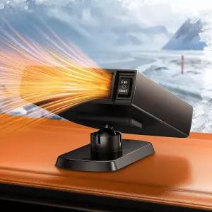 DICMKY 차량용 히터 난방 및 냉방 팬에 12V 휴대용 대시보드 플러그 소형 디프로스터 윈드실드 윈도우