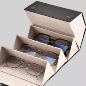 ( )휴대용 선글라스 5구 접이식 안경 케이스 가죽 파우치 안경집 안경케이스