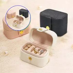 쌍문상회 결혼반지보관함 귀금속파우치 목걸이정리함 주얼리 초미니 아기 보석함 통 상자 피어싱 여행용 휴대용