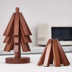 주방용품 접이식 튼튼한 나무 폴딩 세트 트리 받침대 냄비