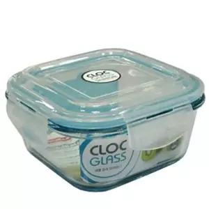 [셀러에이드]밀폐용기 클락 내열유리 800ml 네오플람 사각 반찬통