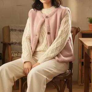 여성 따뜻한 양털안감 무스탕조끼 (42221725A)