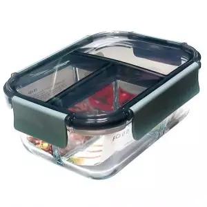 [셀러에이드]3칸 밀폐용기 원형 모드니 스텐 1040ml 반찬통 나눔