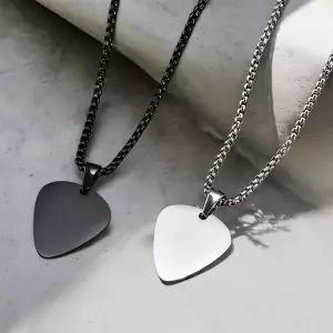 [셀러에이드]기타 피크 목걸이 음악 밴드 악세사리 베이스 일렉기타 체인 펜던트