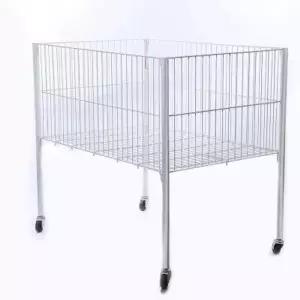 이동식 바퀴 철망 흰색 파티션 보관함 카트 바퀴달린선반 철제