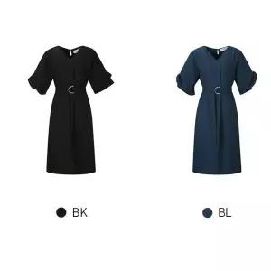 [하프클럽/] 24가을 시어서커 브이넥 벨티드 원피스2530