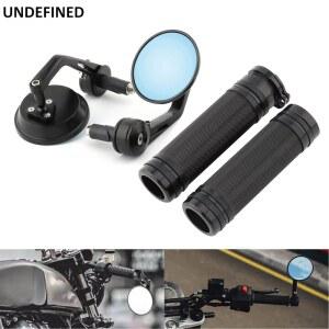 오토바이 미러 핸들 바 엔드 백미러, 할리 스포츠스터 바버 쵸퍼 카페 레이서용, 1 인치 그립 케이블, 25mm