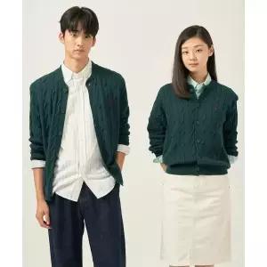 매장정품 [브랜드명] 빈폴 BEANPOLE MEN 코튼 케이블 라운드 가디건 카디건 그린 BC585AC18M 115832