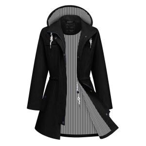 아틀라스라바 레인 롱 경량 레인코트 후드 S3XL 트렌치코트 재킷 여성 윈드브레이커 방수 아웃도어