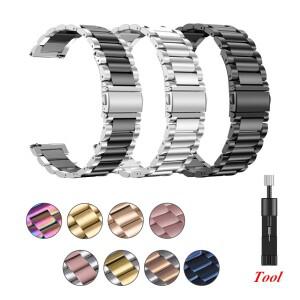 갤럭시 시계 용 22mm 18mm 금속 스트랩 46mm/3/Gear S3/Huawei Watch GT 2/3 Pro Amazfit 스테인레스 스틸