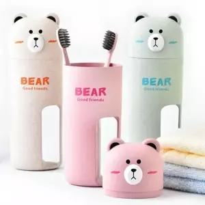 곰돌이칫솔통 휴대용 칫솔통 귀여운 곰돌이 칫솔케이스 어린이집 유치원 여행용