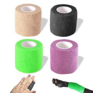 자가 접착 붕대 랩 반려견용 수 스포츠 운동 처치 손목 발목 테이프 4팩 2인치