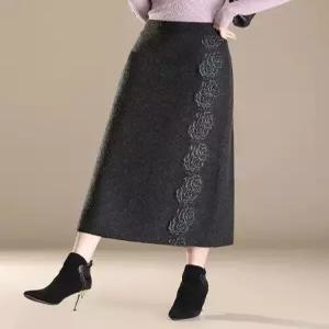 패브릭픽 치마 여사친 롱 니트 힙감 정장 스판 모란핏 HO1