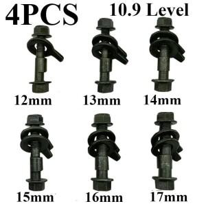 4x 10.9 레벨 스크류 캠버 볼트 너트 자동차 휠 얼라인먼트  편심 조정 수리 도구 12mm